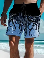 Fashion Octopus Printed Men's Board Shorts Hawaiian Shorts Swim Trunks Drawstring Comfort Breathable Holiday Vacation Shorts 2