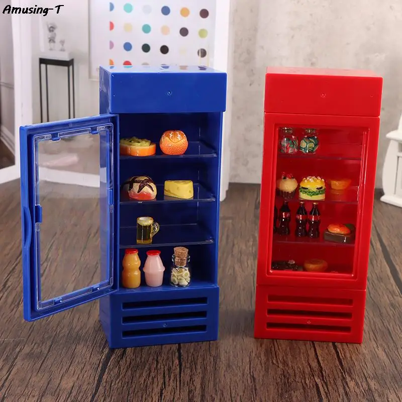 

1Pc 1:12 Dollhouse Miniature Kitchen Shop Fridge Refrigerator Freezer For Dolls Living Room Decor Accessories Kids Toy