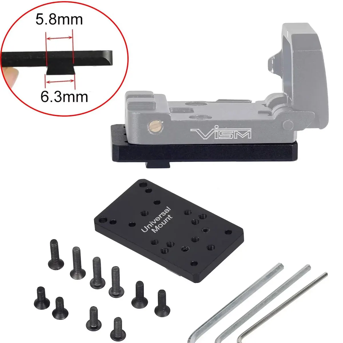 Tactical Glock Rear Sight Mount Plate Base VISM PRO Flip Up Red Dot Sight RM Footprint Mos Glock 17 19 Rear
