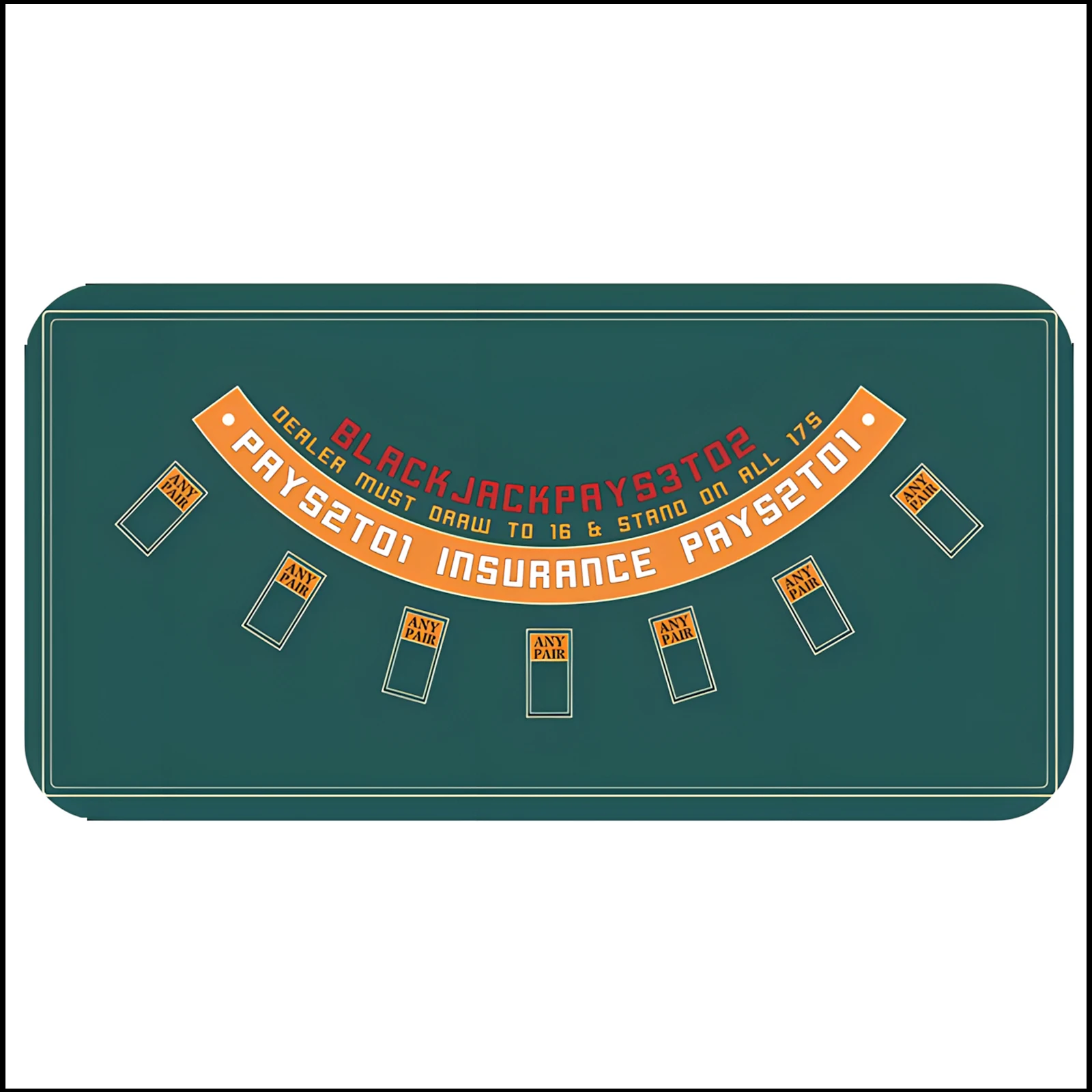 Tapete De Fieltro 60x90 Cm | Blackjack Y Ruleta | Doble Cara | Verde | Noches De Casino En Casa