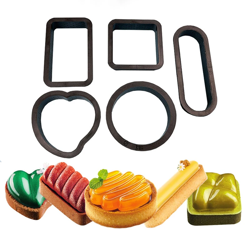 Description Picture 3 of item8pcs/set Cake Ring Mold Cutter French Cheese Mousse Cake Tower Ring Shape Oven Baking Tools Ring Kitchen Baking Tool Home Mold