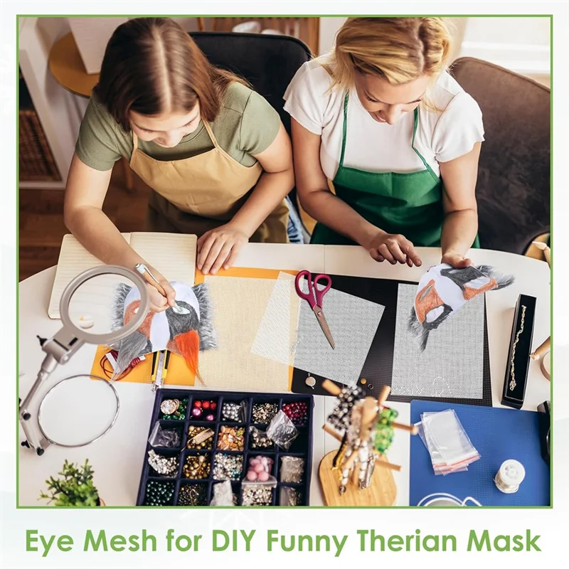 A21Q -12개 아이 메쉬 DIY 마스크 재료 키트 플라스틱 아이 메쉬 시트 DIY 수공예용 칸막이 마스크 액세서리 키트