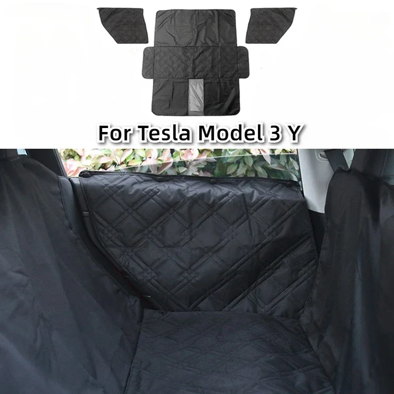 Rear Seat Pet Mat Car Back Seat Cover Dog Travel Waterproof Protective Pad Cushion Fully Covered for Tesla Model 3 Y Accessories