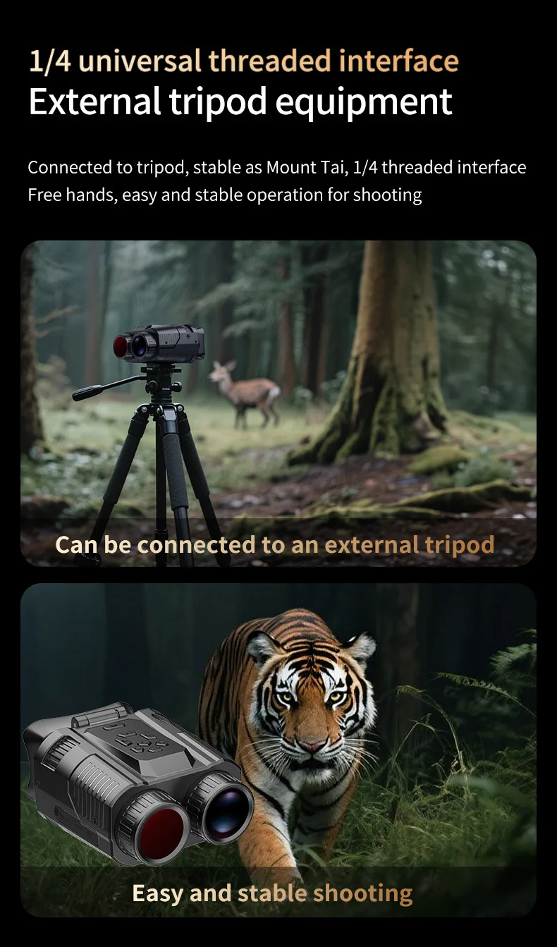 64MP Binoculars Night Vision Wi-Fi Transfer 28X Digital Zoom 4K Infrared Vision