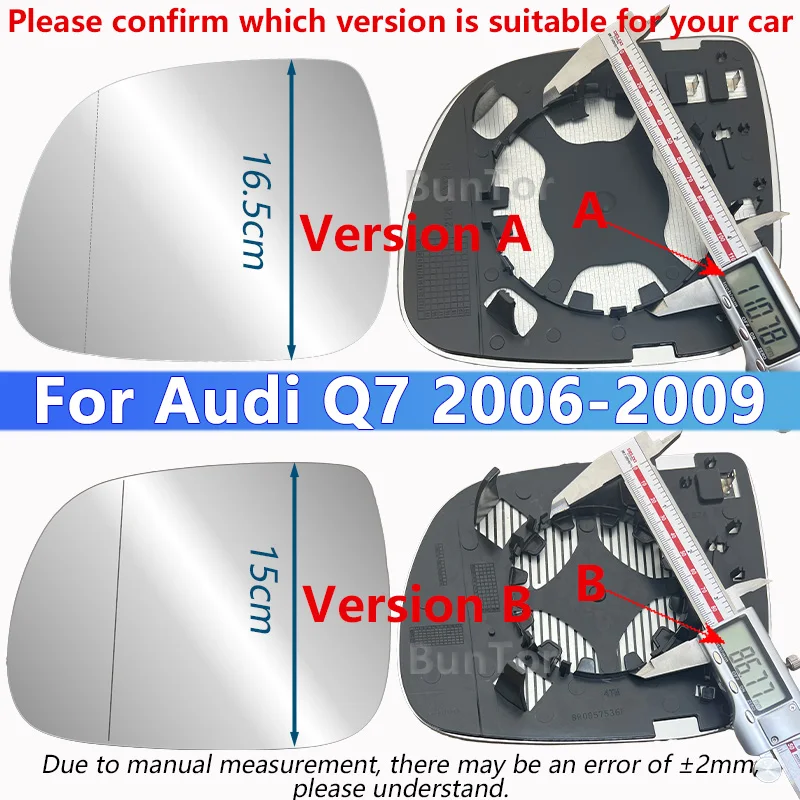 Spieg Passenger Side Mirror Replacement For Audi Q7 2017-2022 Power Folding Side Assist Memory Camera Hole Non Auto Dimming Glass PTM White Exterior 15PIN (Right