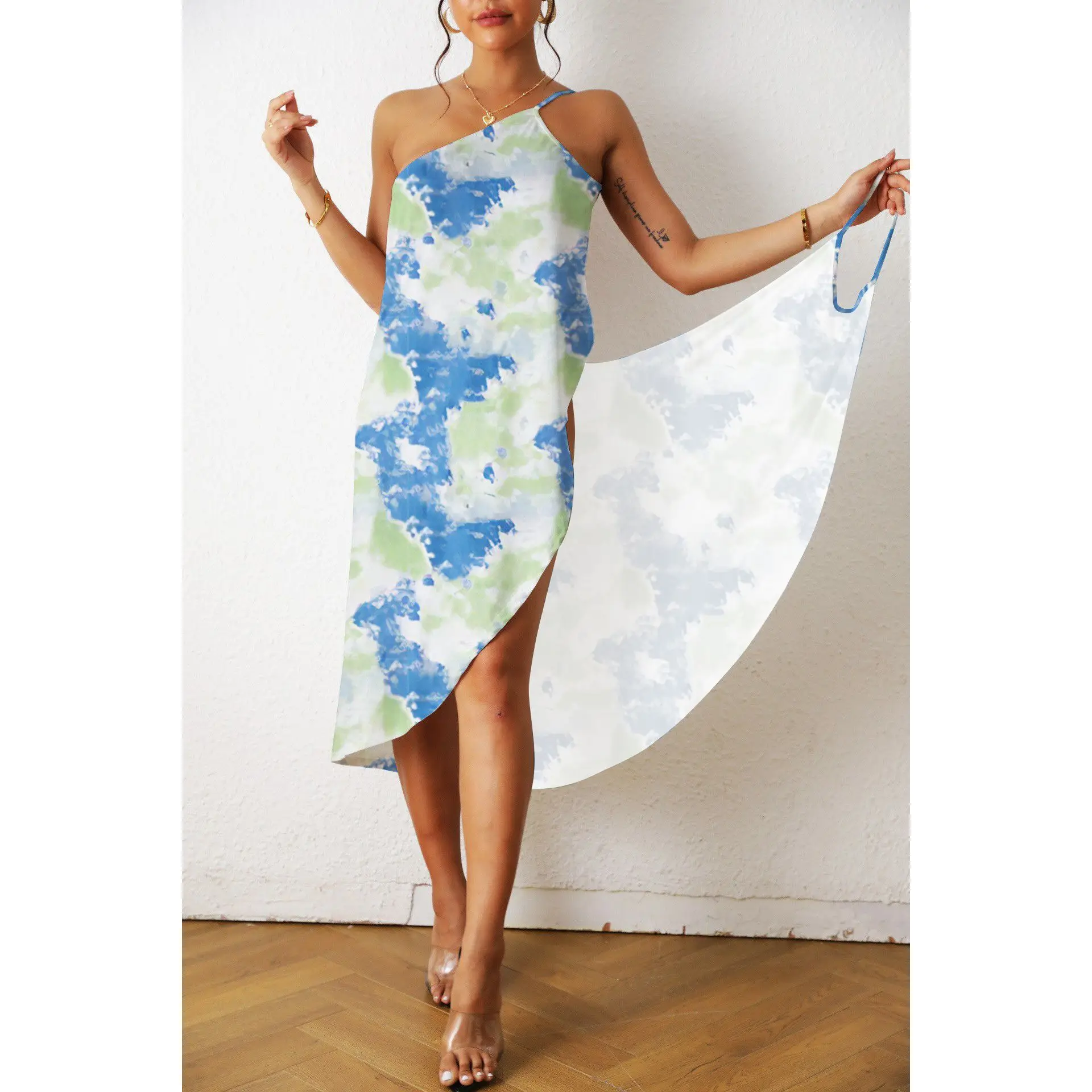 S-5XL Bikini Beach Cover Ups Sun Protection Bikini Cover Up Women Sexy One Piece Wrap Beach Dress Female Sling Beachwear 2