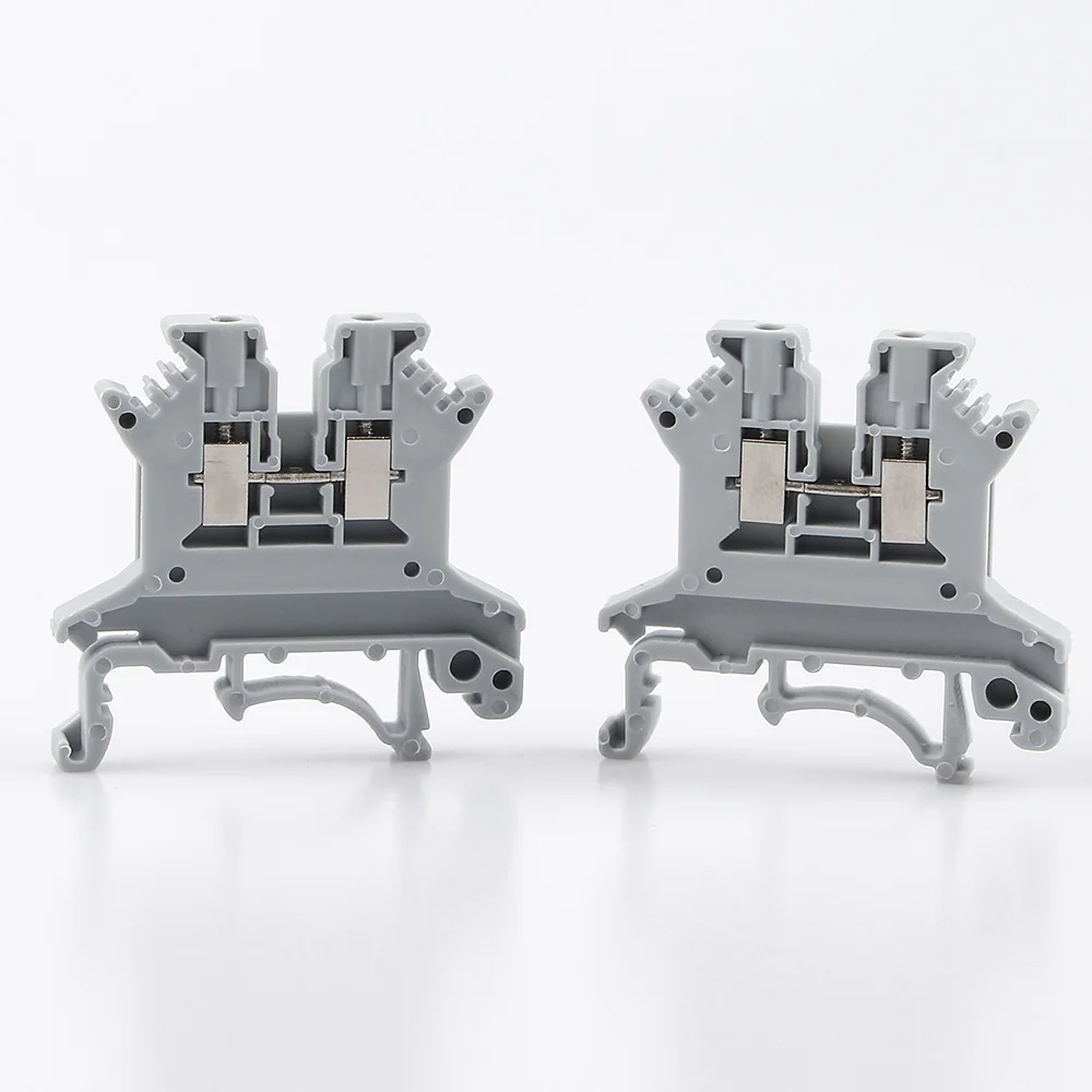 Wire Connectors Din Rail Terminal Block 10Pcs UK-1.5N Din Rail Terminal Block Universal Screw Connection Wire Connector Block Terminal Strip 16awg Wire Conductor