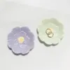1Pc Ceramic Jewelry Tray Lotus Flower Ring Dish Holder Porcelain Trinket Tray Decorative Trinket Plate for Ring Necklace 1