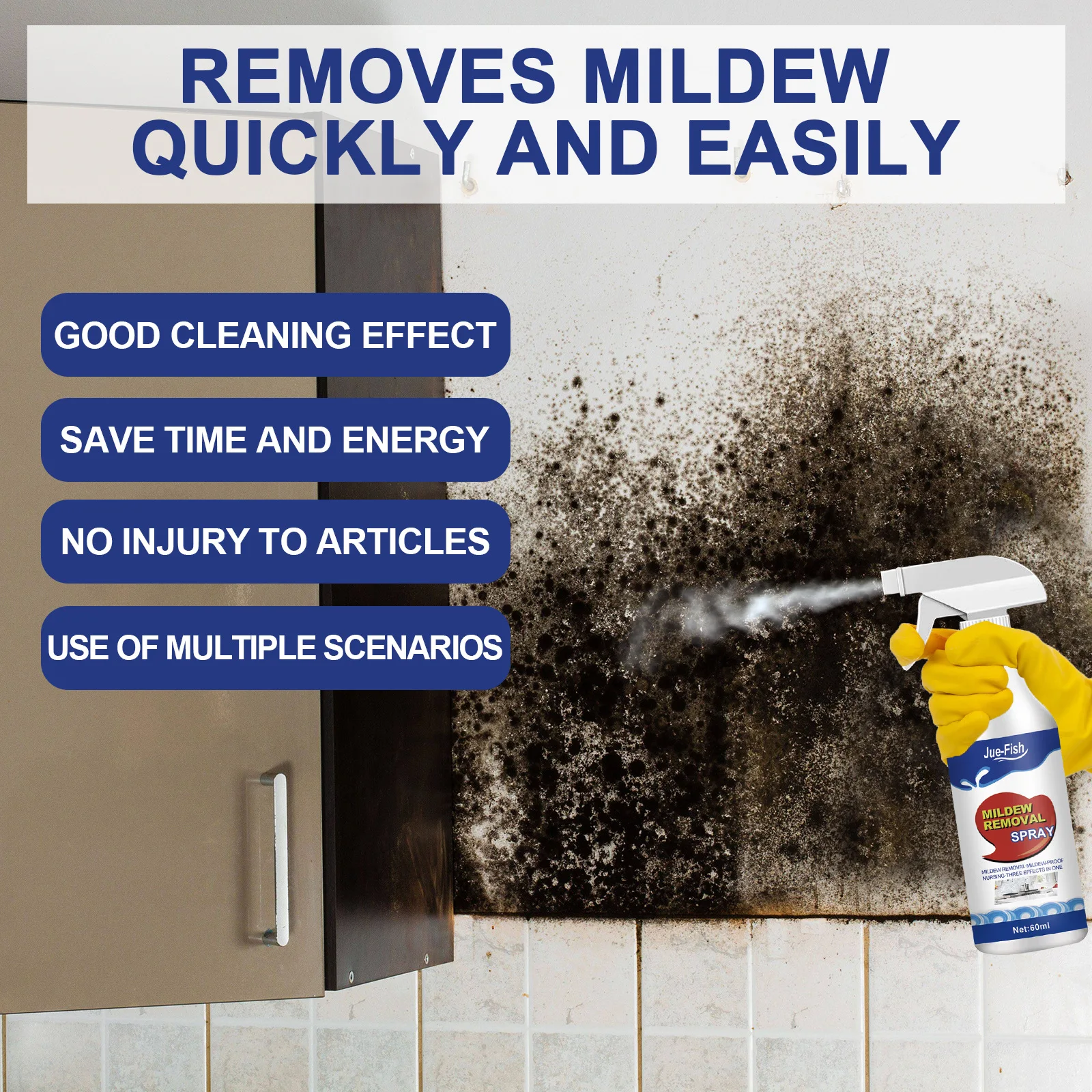 Mold Remover Spray Prevent Fungus Furniture Tile Wall Stains Removal Sink Descale Antibacterial Bathroom Mildew Cleaning Agent cleaning spray,bathroom cleaner,mold remover gel