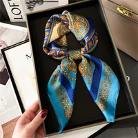 2024 New Fashion 70X70cmPrinted Women's Scarf Pashmina Silk Scarf Square Shawl Decorative Headband Neck Luxury Design Bandana 5