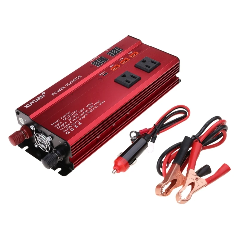 AC110 / 220V 正弦波コンバーター4 USBインターフェイス 4000W / 5000W カーパワーインバーターLED DC12 / 24V　A1622 : 4000W&frasl;5000W カーパワーインバーター LED DC12&frasl;24V から