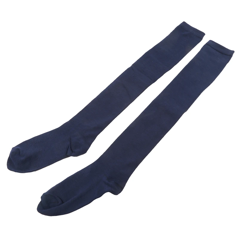 Chic Black/White Striped Over Knee Thigh High Socks