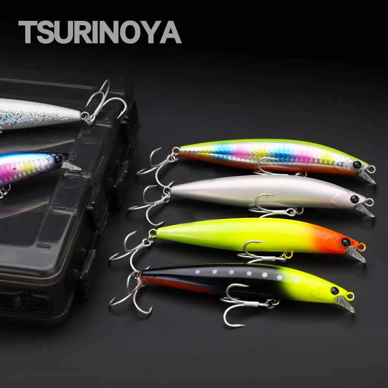 tsurinoya-sinking-minnow-stinger-125s-125mm-28g-6pcs-set-free-ihshore-fishing-shipping-fishing-box-artificial-durable-large-lure