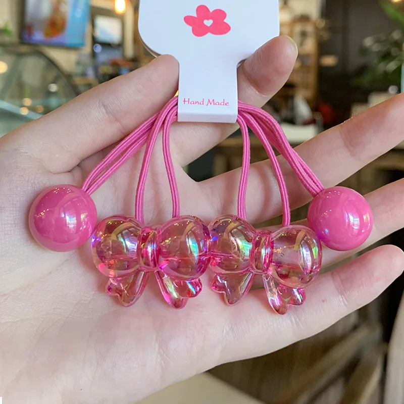 Pony Tail Safe Hair Ties For Baby Acrylic Ponytail Holder Rope