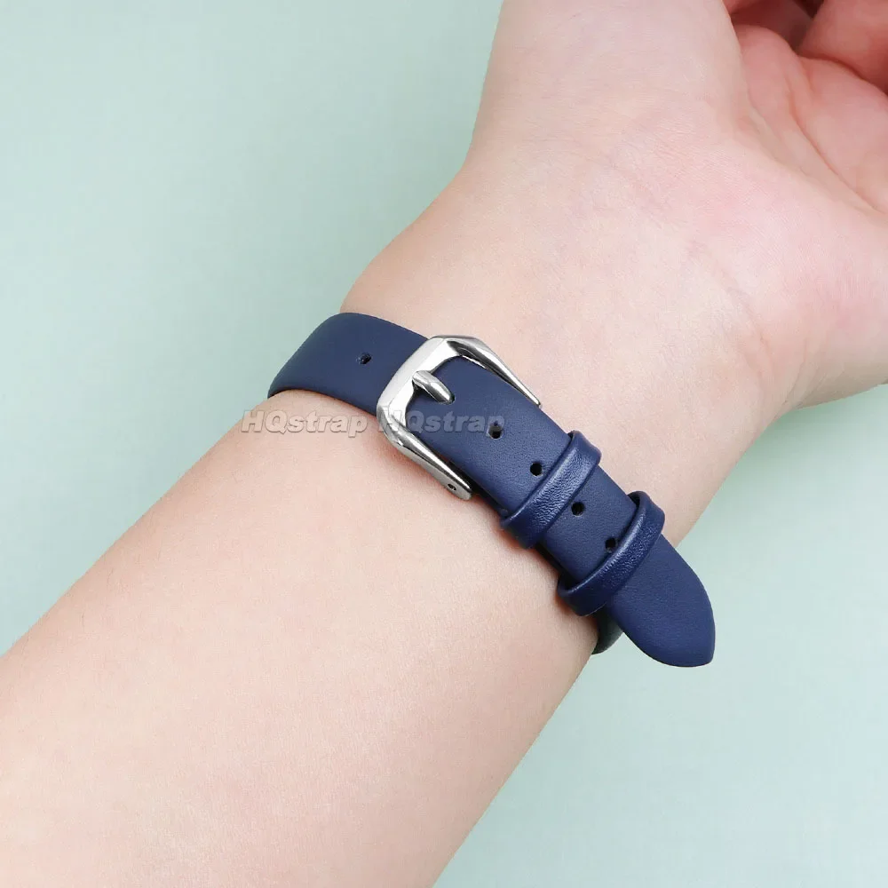 Luxurious Ultra-Thin Soft Leather Watch Strap with Pin Buckle - Sporty and Elegant Unisex Design