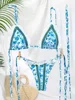 ZRTAK Sexy Women's Swimwear 2025 Lace Bikini Swimming Swimsuit Bathing Suit Micro Folds Hight Cut Halter 2 Piece Biquini Suit