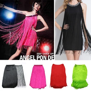 1 metro lungo frangia nappa pizzo trim 50/100 cm frangia taglio pizzo per fai da te vestito latino samba vestiti di scena accessori