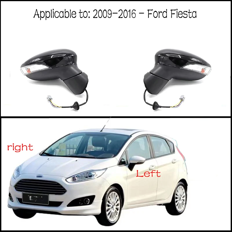 

For Ford Fiesta 2009-2015 Rearview Mirror Assembly Car Side Rear View Mirrors Lens Adjustment Electric Folding 1pcs