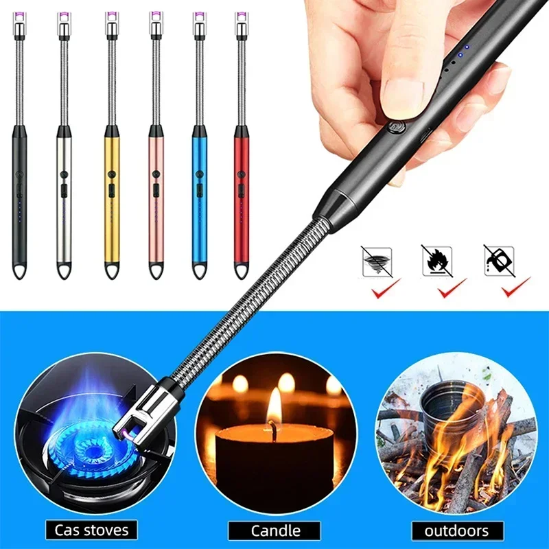 Description Picture 2 of itemOutdoor Kitchen Lighter USB Rechargeable Portable Electronic Lighter Safety Lock Eco-friendly for Candles Gas Stoves