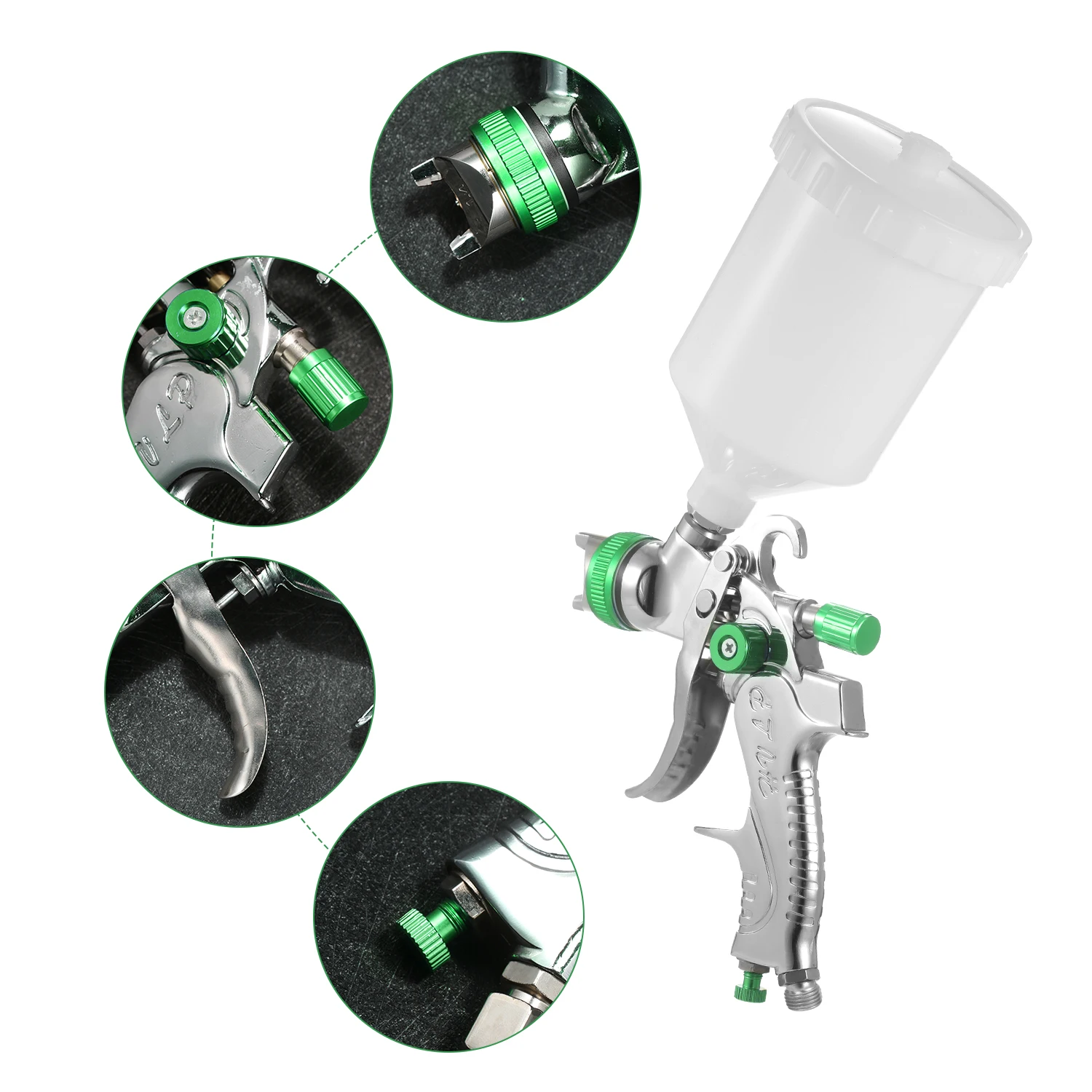 Geevorks ߷ ǵ  ̰ HVLP й Ʈ , 600ML  , ڵ   , 1.4mm, 1.7mm, 2.0mm