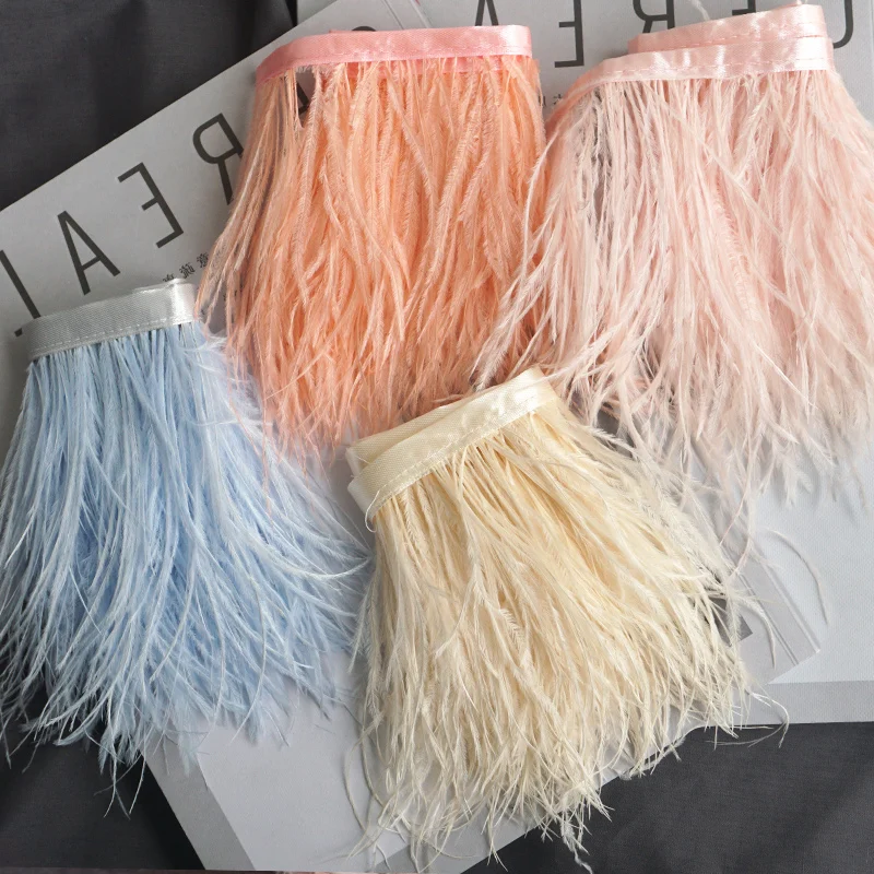1 yard Fringe Ostrich Feathers For Dresses Natural Ostrich Feather