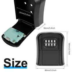 Weatherproof Wall-Mount Key Lock Box with Secret Code Security - Safe and Secure Key Organizer (Black B)
