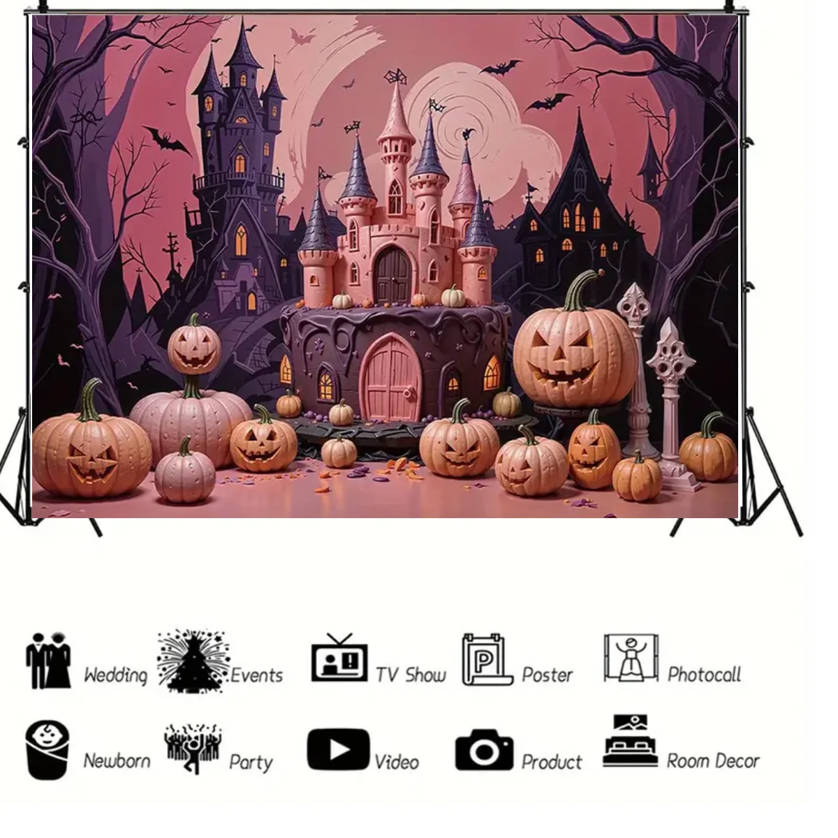 Halloween Night Decoration Background Banner for Family Party Room Decor