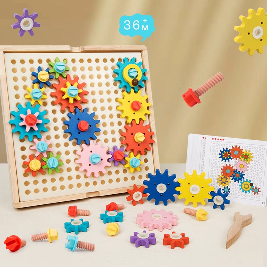 Electric Gears 3D Model Building Kits Plastic Brick Blocks Educational Toys For Kids Children Gifts 1Set