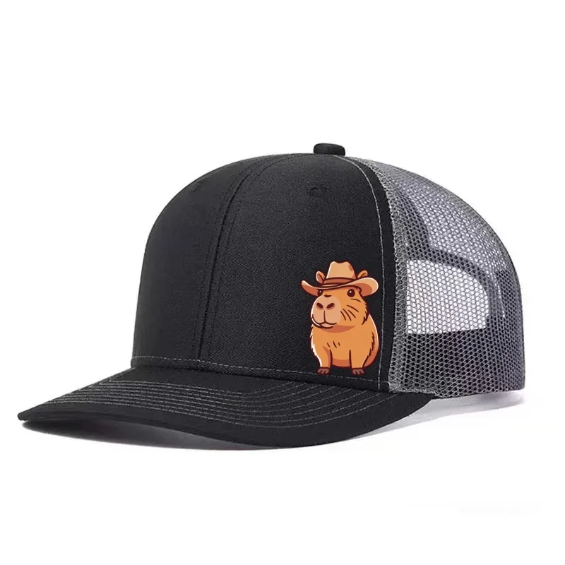 Capybara Printed Adjustable Snapback Hat – Breathable Trucker Mesh Outdoor Cap
