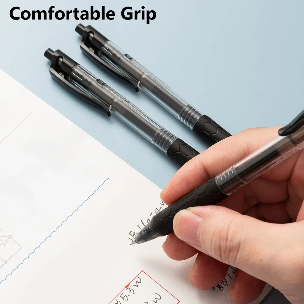 M&G 30pcs 0.5mm 블랙 젤 펜 서명 펜 총알 팁 펜 푸시 액션 블랙 사무용품