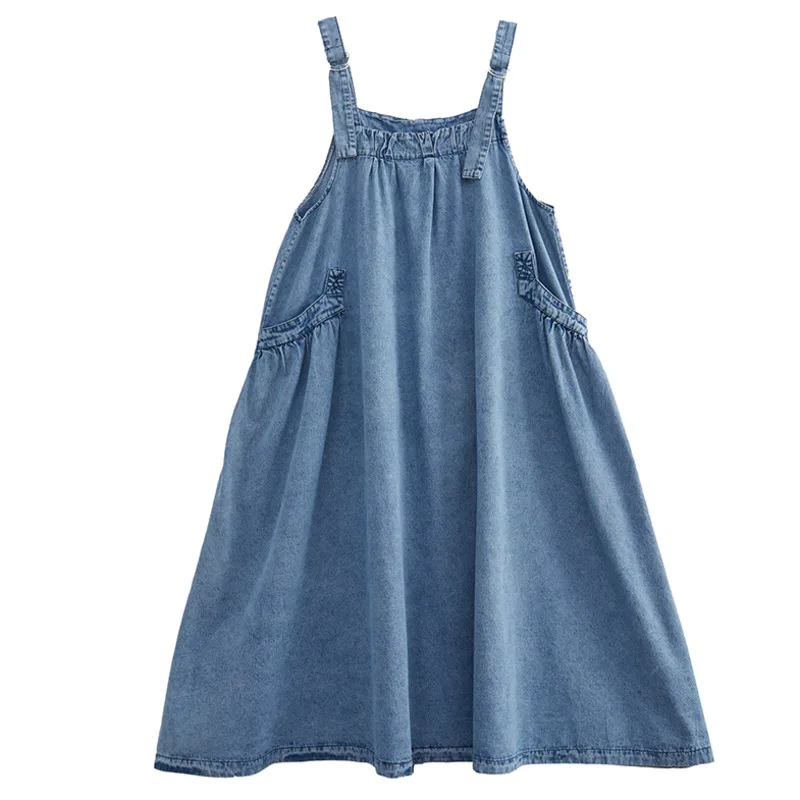 Loose Strap Skirt Denim Dress Women Oversized Long Dresses Spaghetti  Sleeveless Pullover Vestidos Spring Autumn Jeans Vintage - AliExpress