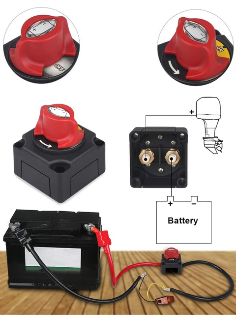 XTevu Dual Battery Selector Switch - Battery Power Cutoff Disconnect Isolator - 6-32V For Car