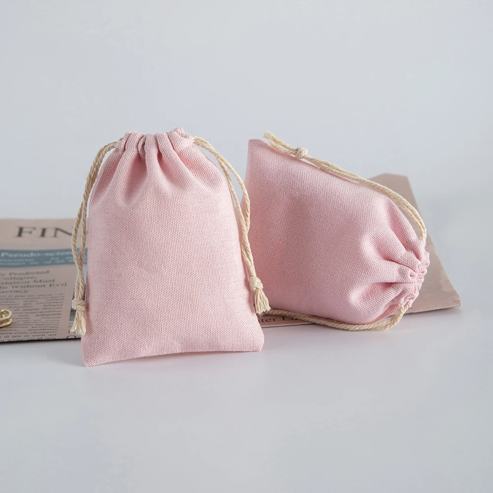 Natural Cotton Jewelry Packing Storage Pouches Bag For Necklace Bracelet Jewel Pouch Candy Wedding Gift Cosmetic Drawstring Bag