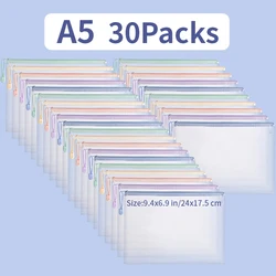 Waterproof Clear Zipper Mesh Organizer Bags (A5 30PCS)