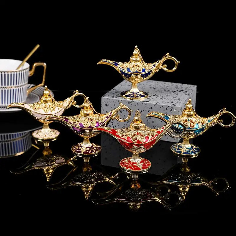 Lampada Aladdin Ornamenti Vintage Classici Regalo Artigianale In Metallo Lampada Aladdin Wishing Light And Gingillo Box Ornamenti Vintage Classici