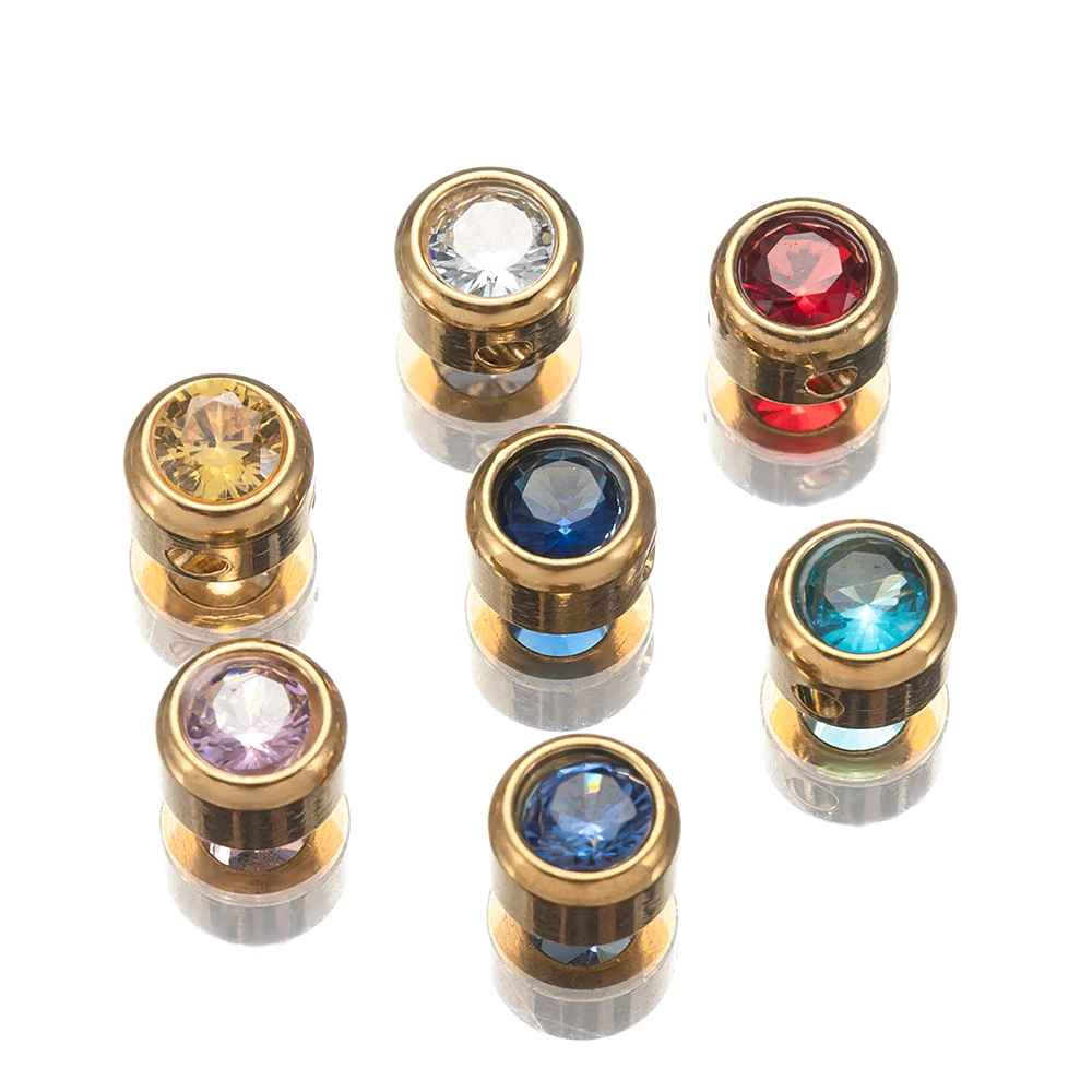 10pcs 쥬얼리에 대 한 스테인레스 스틸 유리 매력 목걸이 팔찌 크리스마스 귀걸이에 대 한 구멍으로 6mm 펜 던 트 만들기 DIY