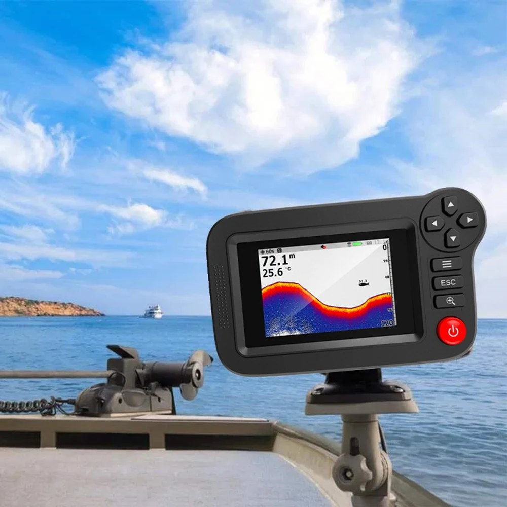 Fish Finder Depth Locator Handheld Fish Finder 3.5in Wireless Sonar Underwater Depth Sounder with Fishing Detector