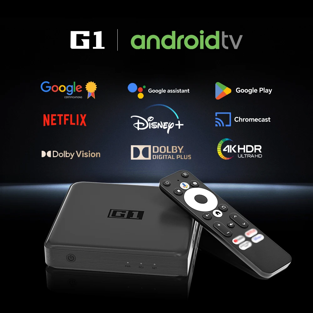 Android 14 G1 S905X4 WiFi6 TV Box Smart 4K for Netflix 4GB 32GB Dolby Vision HDR10+ Google Assistant 100M LAN set-top box TV