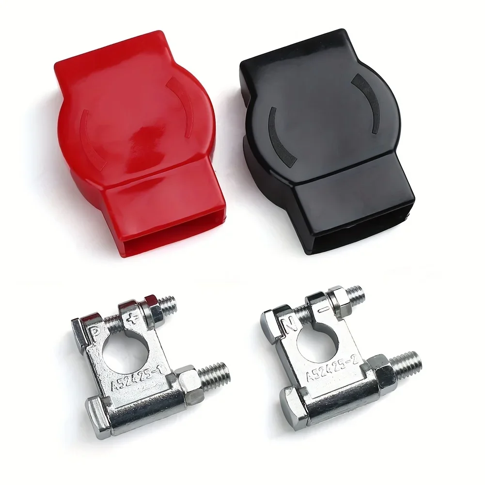 

Durable Military Spec Top Post Battery Terminal End for RV Van, Positive and Negative with 2 Protective Covers, A52425-1 A52425-