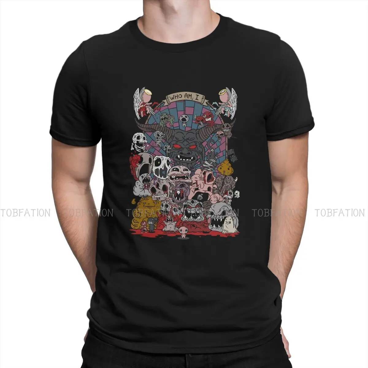 

Who Am I The Binding of Isaac Game Men T Shirt Cotton Graphic Crewneck Tee Shirt Harajuku Clothes