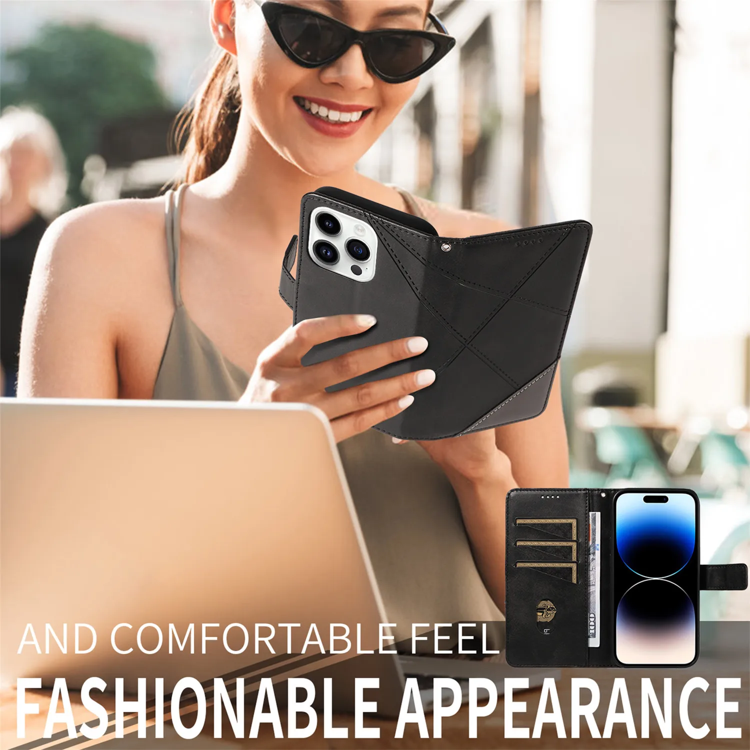 Leather Flip Stand Wallet Case - Elegant and Functional Design