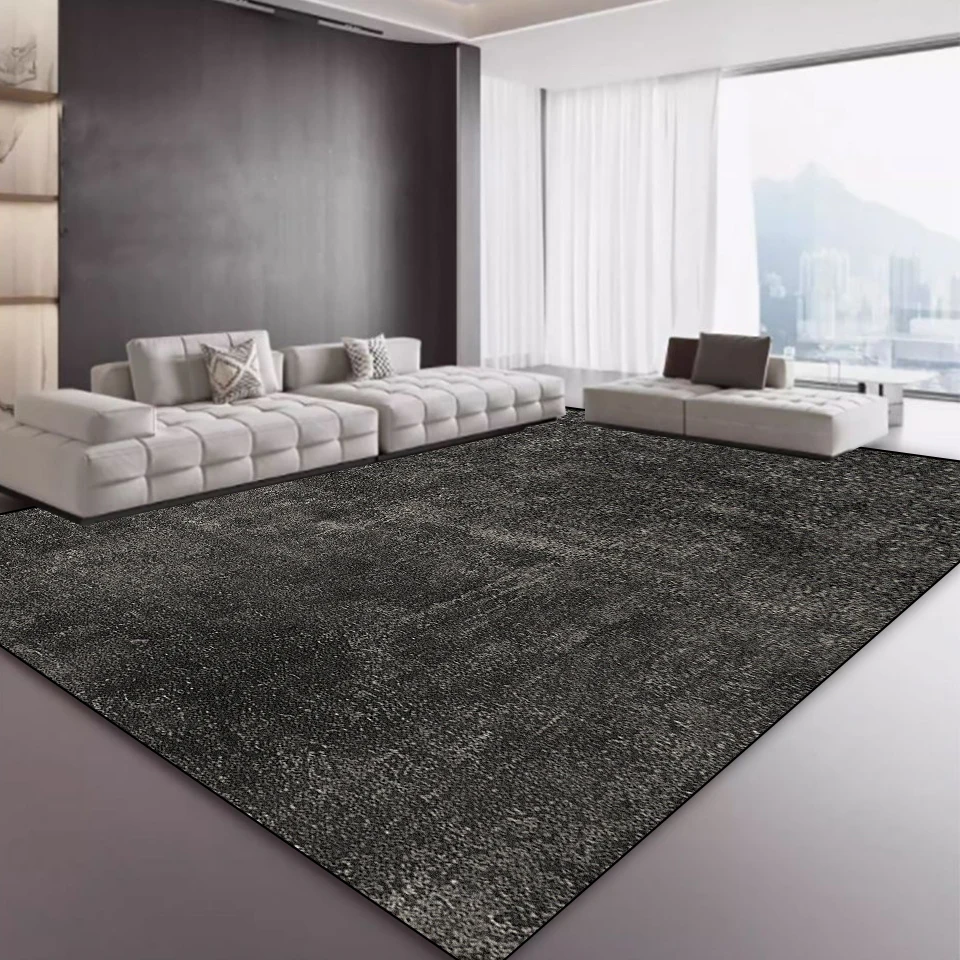 Light Luxury Abstract Carpets Living Room Decoration Grey Rugs Modern Home Sofa Foot Mat Bedroom Bedside Lounge Rug Washable 3