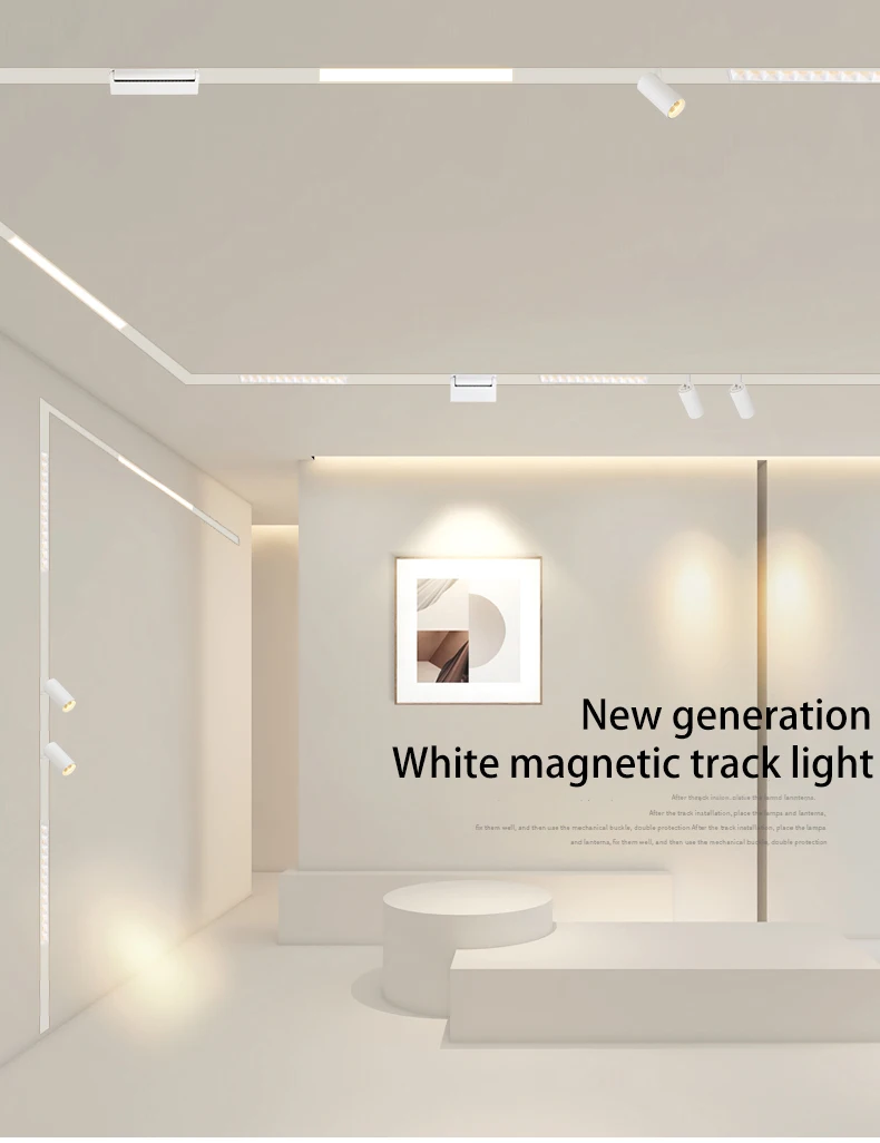 Description Picture 2 of itemSaiyo Dimmable Magnetic LED Track Light Rails Zigbee Spotligh COB White Embedded Line Ceiling Lamp 48V Downlight Grille Flood