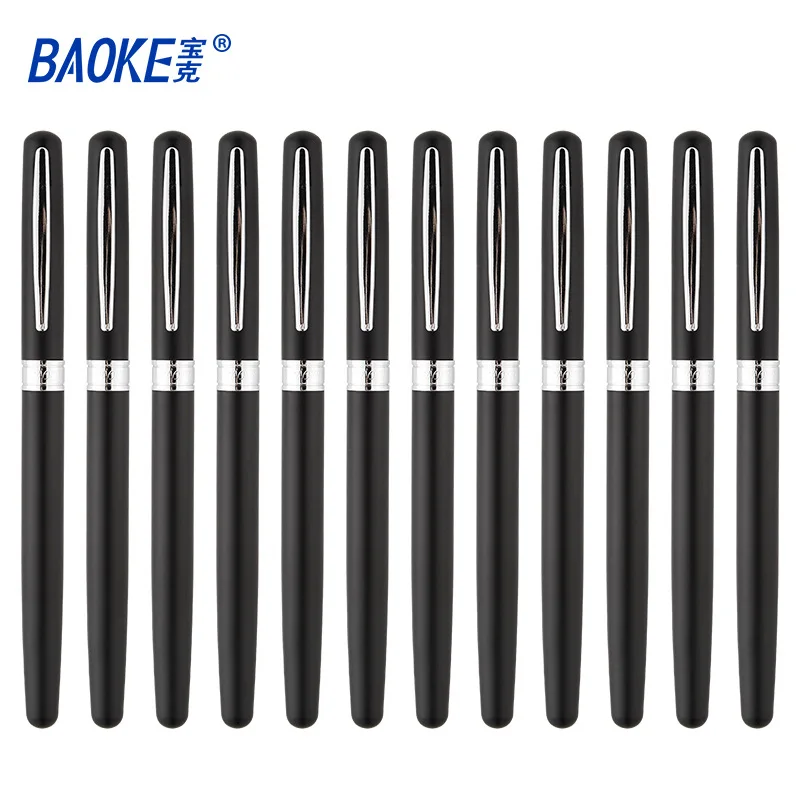 

Burker 122 Pen Student Writing Pen 0.5mm Matte Black Metal Case Business Signature Pen Printable Logo
