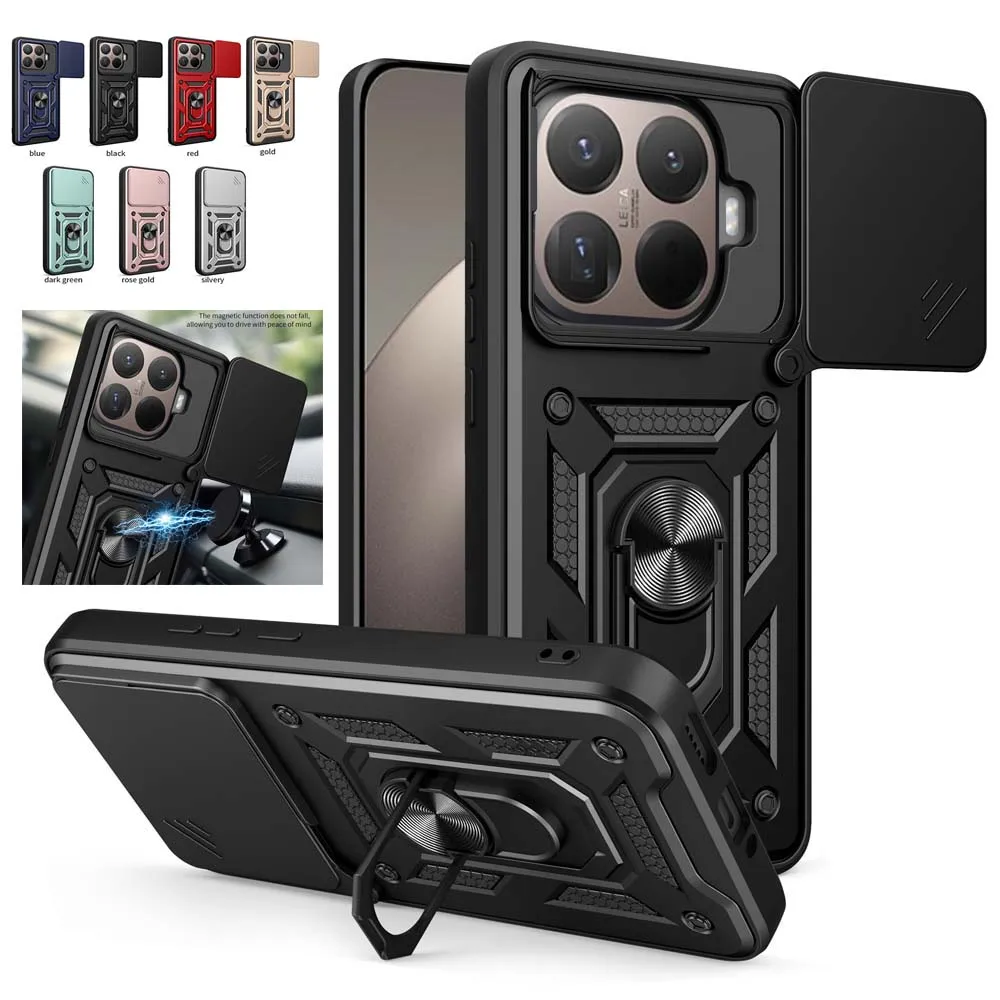 Reinforced Slide Lens Protector Armor Case with Ring Cover