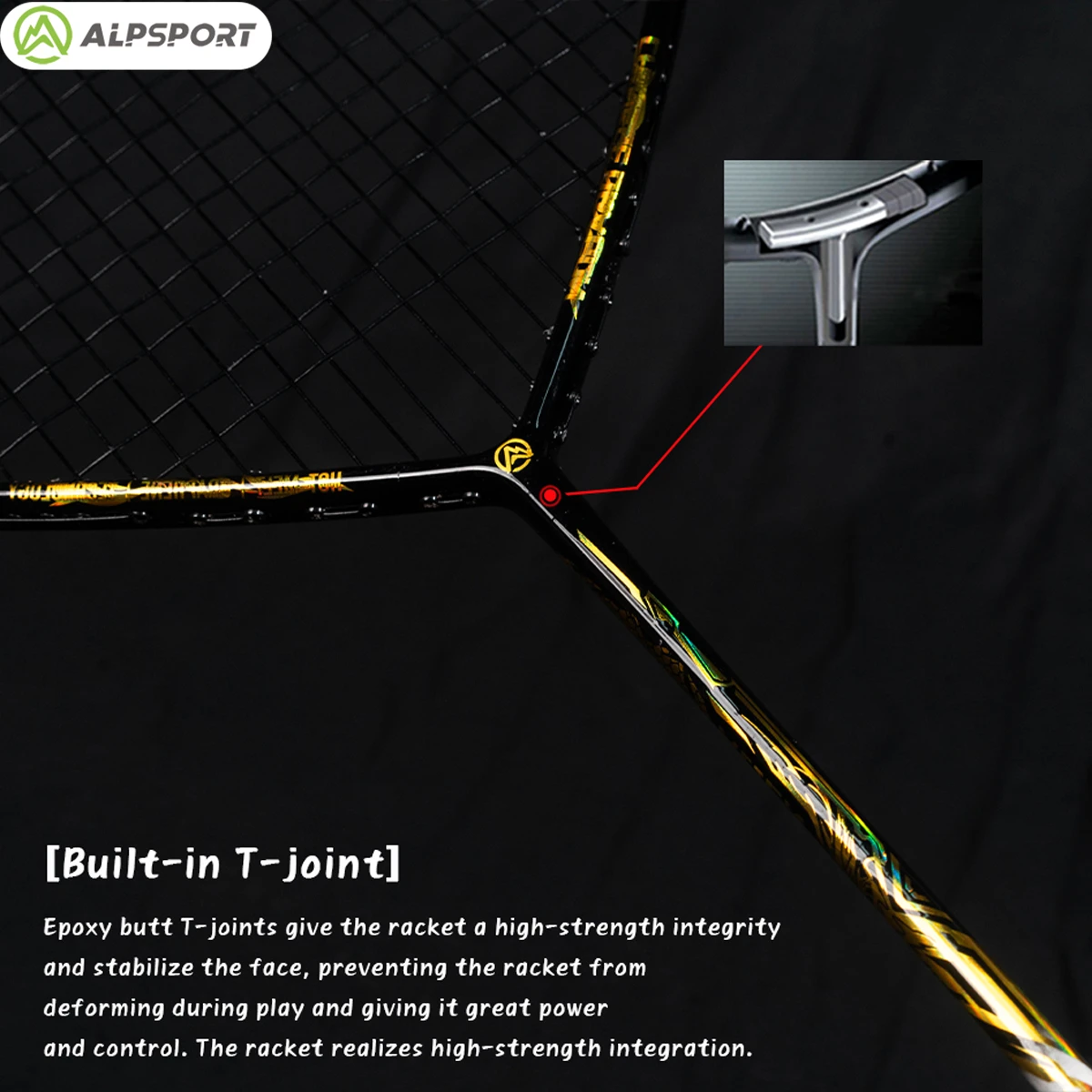 ALPSPORT V8 4U New V-type badminton racket All carbon fiber Up to 38 LBS Comes with badminton string and bag Free