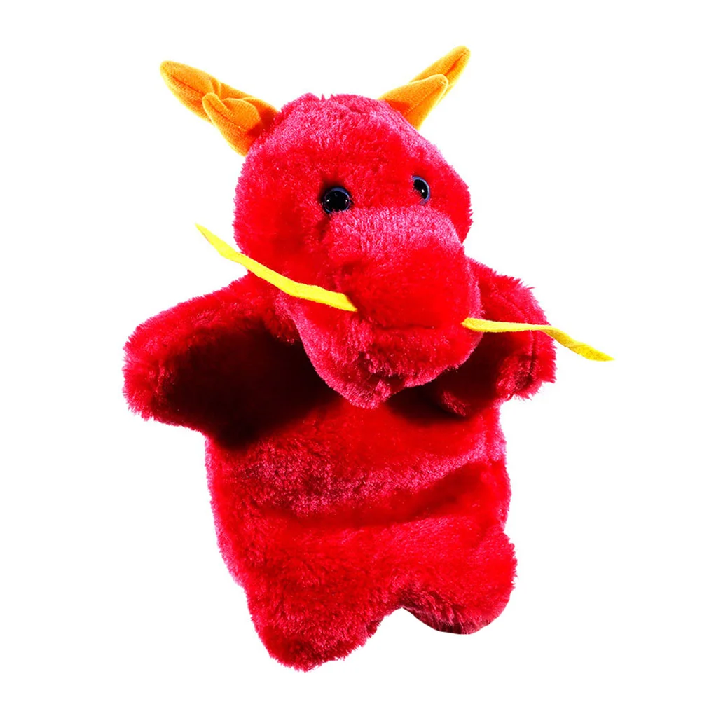 

Dragon Plush Hand Puppet Parent-child Interactive Toy Early Educational For Kids Animal Puppets Cartoon Childrens Toys