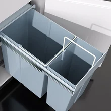  Kitchen Modern Trash Can Under Sink Cabinet Big Hidden Compartment Trash Can Plastic Rectangle Cubo Basura Kitchen Items 