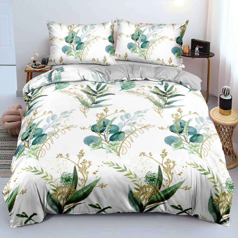 

Комплект постельного белья из двух предметов, белого/зеленого цветов, 230x230 см