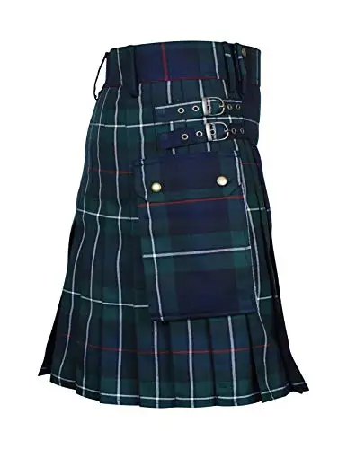 Kilt for Men Tartan Poly Viscose Premium Quality Scottish Utility Kilt Traditional Highland Men's Kilt